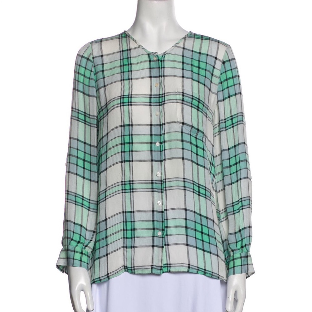 JOIE Silk Paid Print Blouse